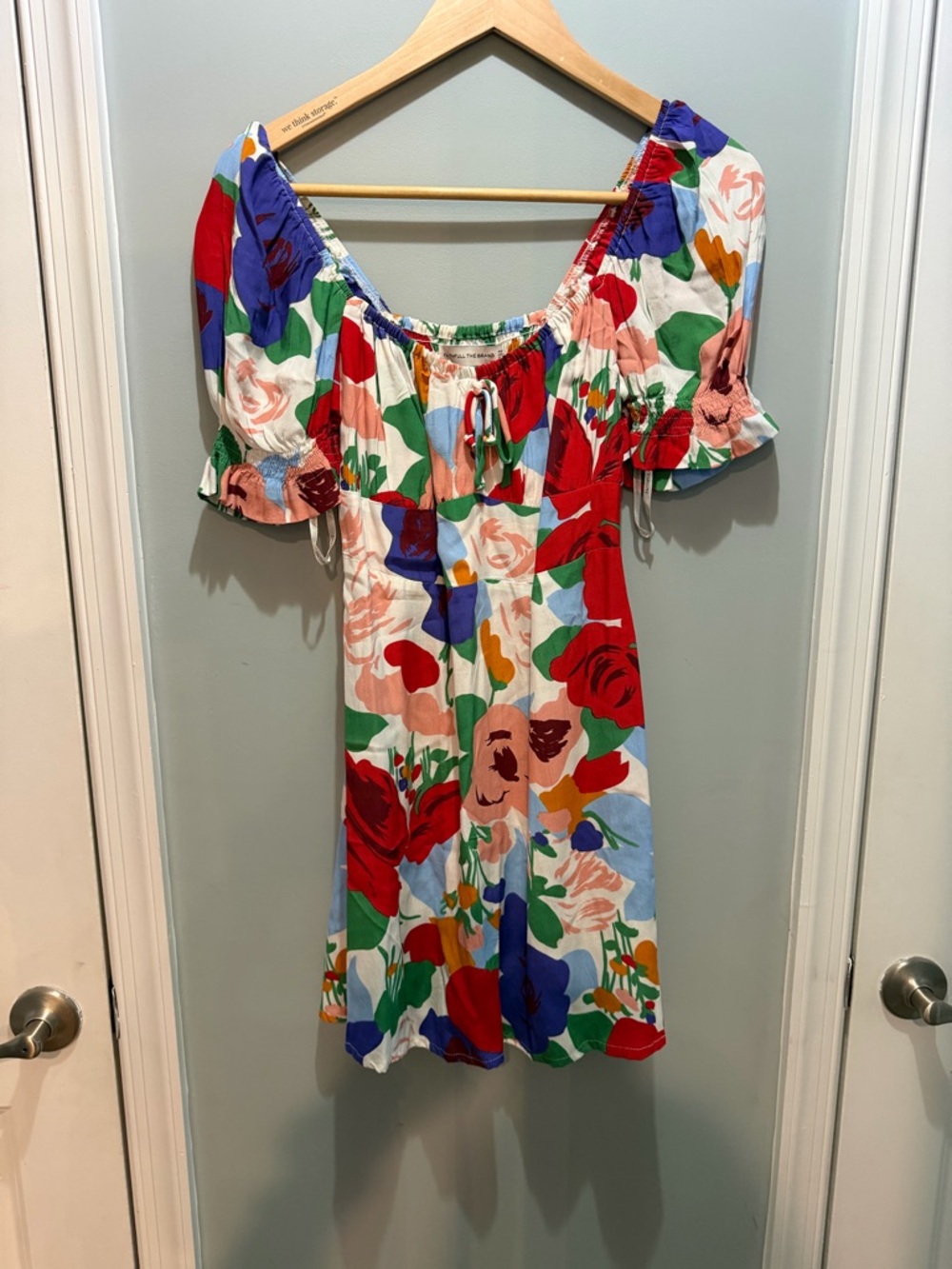 Faithfull the Brand Multicolor Floral Off-Shoulder Mini Dress